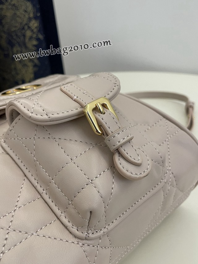 Dior专柜新款迪奥高仿原单粉色小号Caro秋冬系列双肩包 djfk1719